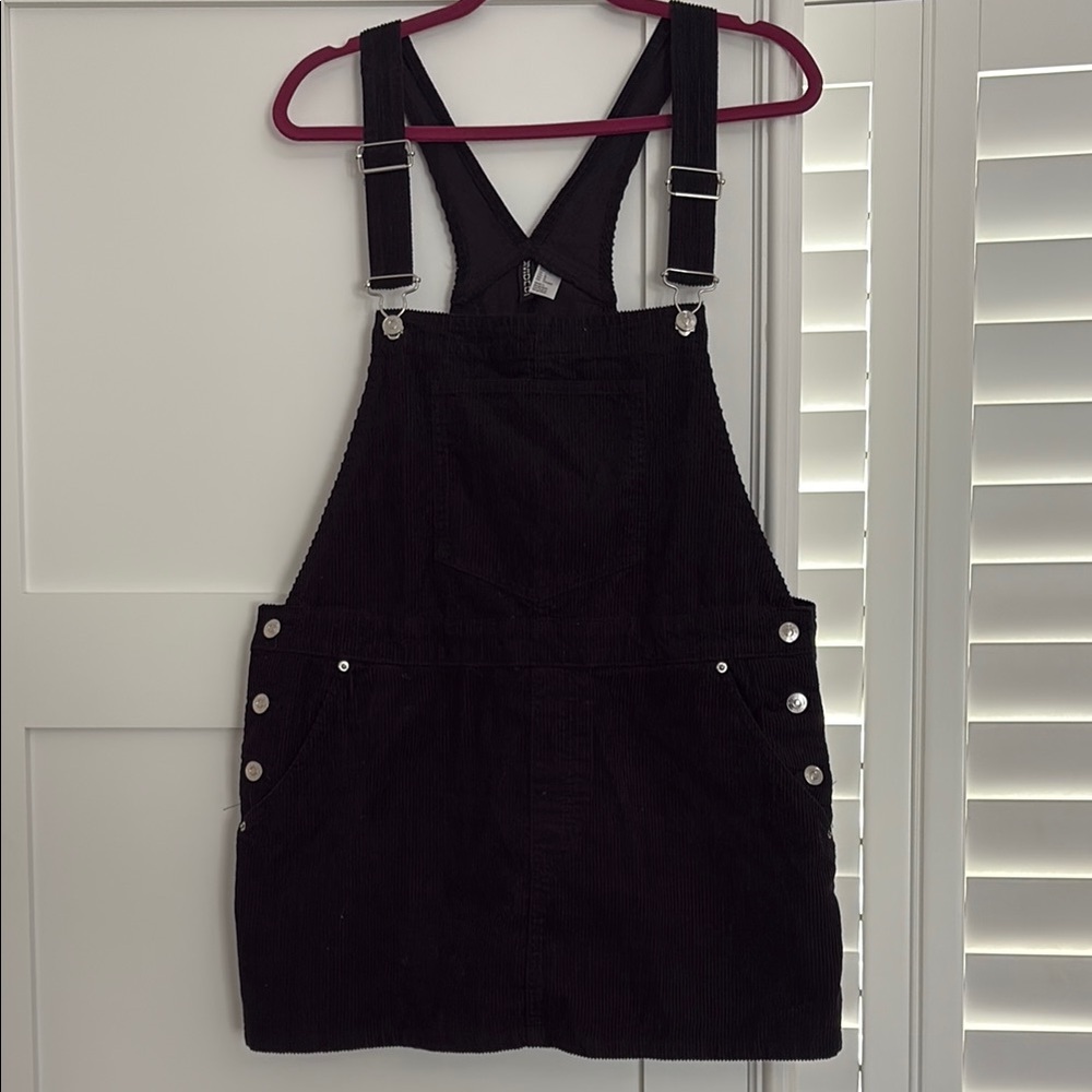 Divided Black Corduroy Dress
